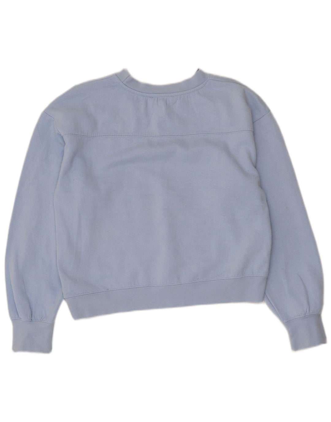 Zara Womens Crop Sweatshirt Jumper UK 10 Petit Bleu Polyester