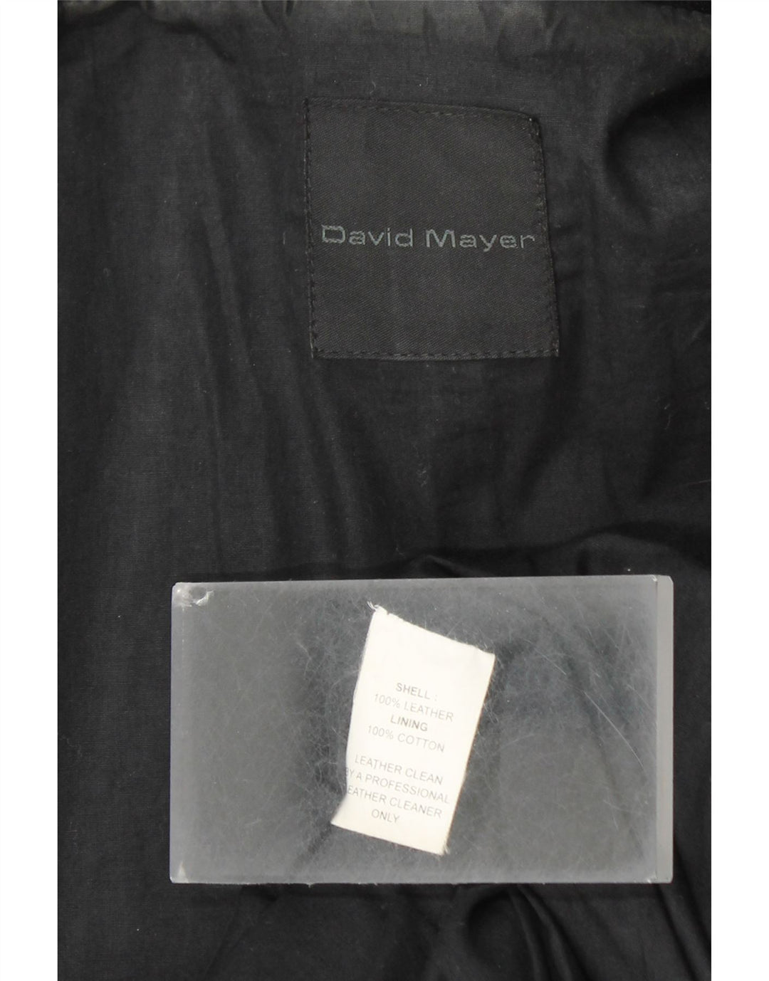 DAVID MAYER Veste en cuir pour homme UK 38 Cuir noir moyen