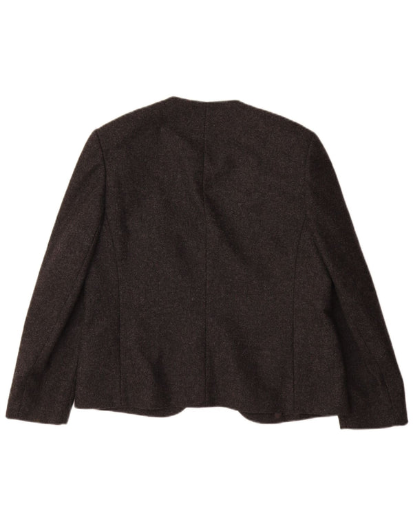 EASTEX Veste blazer ouverte pour femme UK 12 Gris moyen Laine vierge