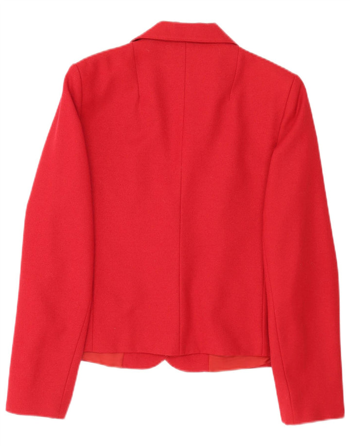 vintage Femme 2 Bouton Blazer Veste UK 14 Moyen Rouge Polyester