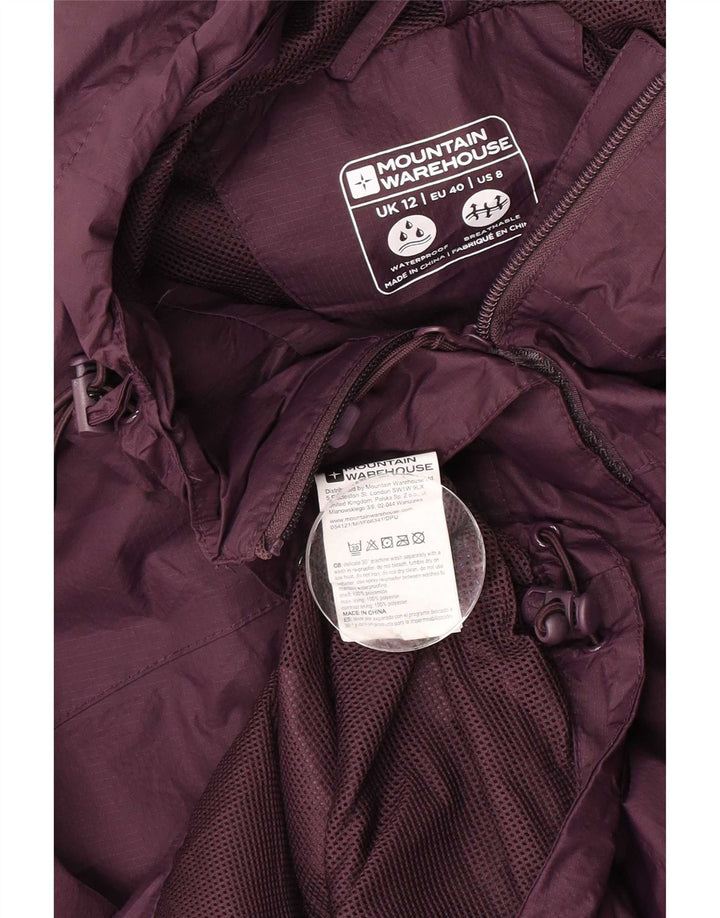 Mountain Warehouse Veste de pluie à capuche pour femme UK 12 Violet moyen Polyamide