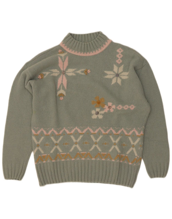 Maximilian Pull col roulé pour femme UK 14 Vert moyen Fair Isle