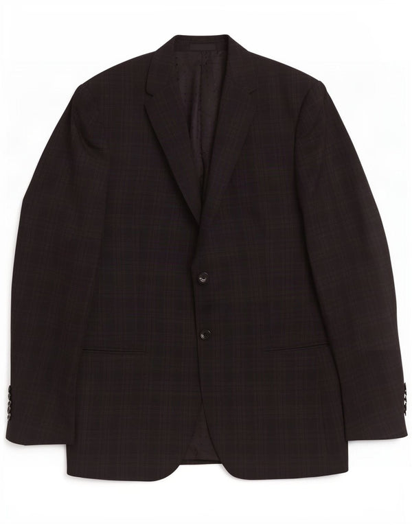 Pal Zileri Veste blazer à 2 boutons pour homme IT 50 en laine vierge à carreaux noirs