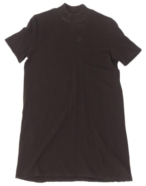 Zara Femme Trafaluc T-Shirt Robe UK 10 Petit Coton Noir