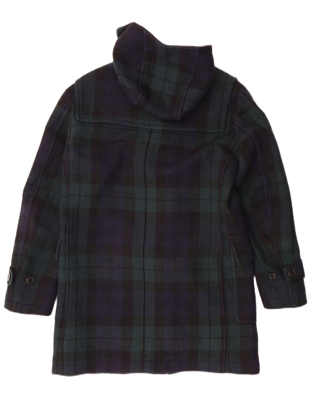 Uniqlo Duffle Coat à capuche pour homme UK 36 Petit carreaux bleu marine