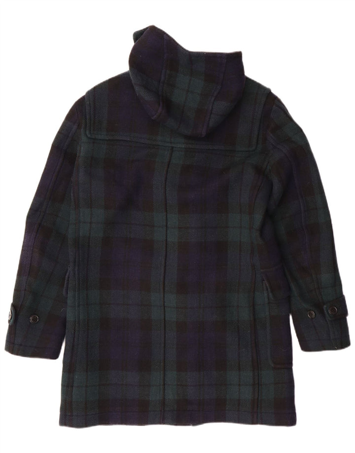 Uniqlo Duffle Coat à capuche pour homme UK 36 Petit carreaux bleu marine