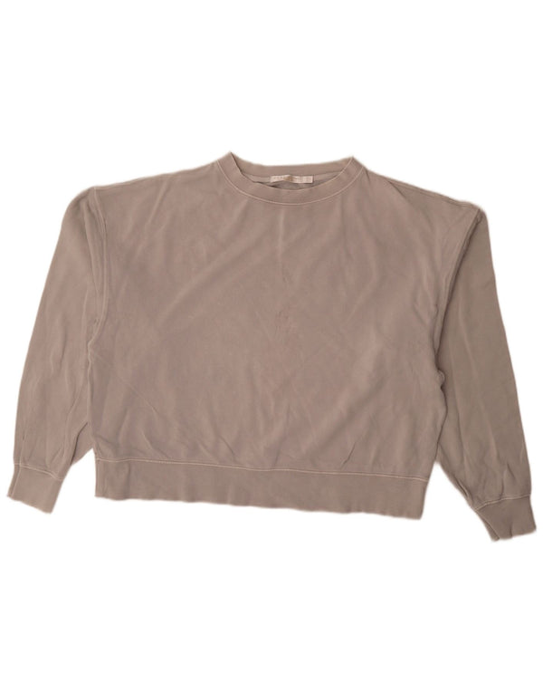 Zara Womens Sweatshirt Oversize Jumper UK 16 Grand Coton Gris
