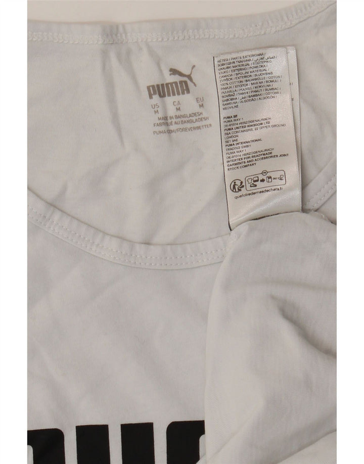Puma Débardeur graphique pour femme UK 14 Coton blanc moyen