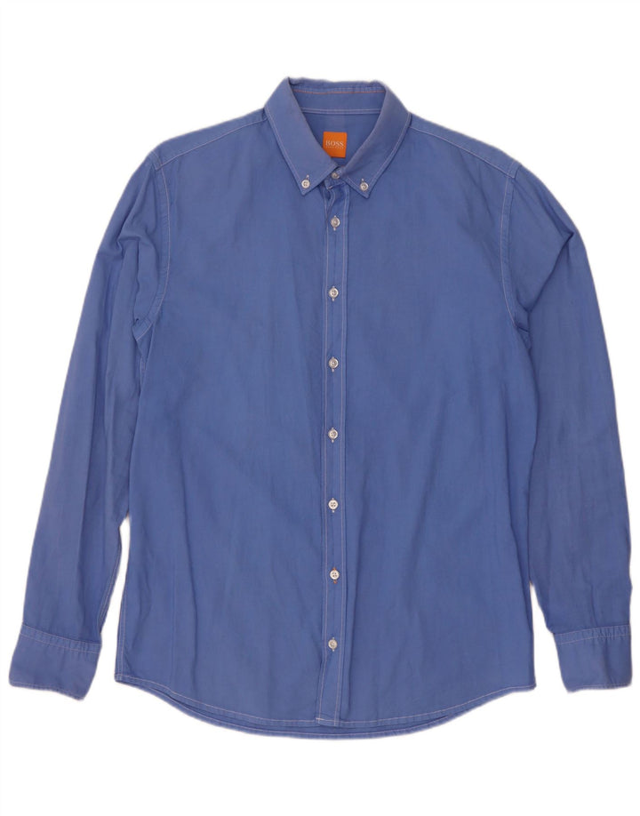 Hugo Boss Chemise Slim Fit Large Bleu Coton Homme