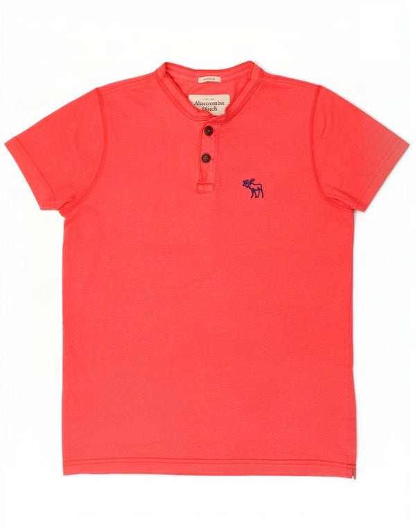 Abercrombie & Fitch Polo Muscle Homme Petit Coton Rouge