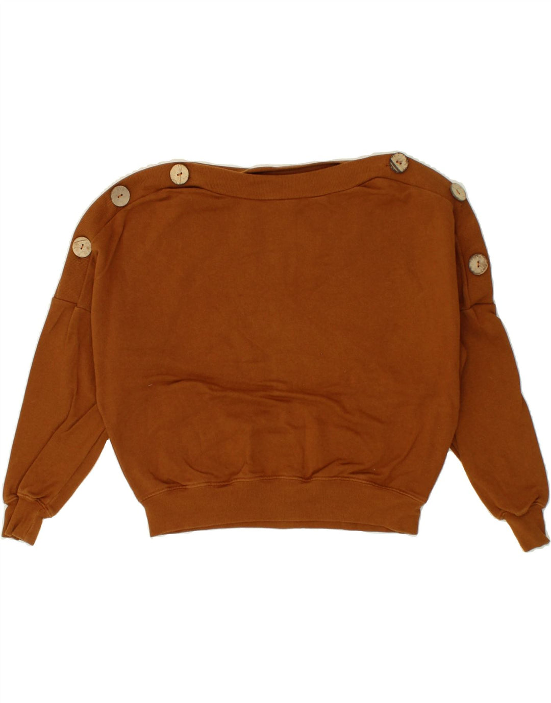 PULL & BEAR Womens Oversized Sweatshirt Jumper UK 6  XS Brown Vintage Pull & Bear and Second-Hand Pull & Bear from Messina Hembry 
