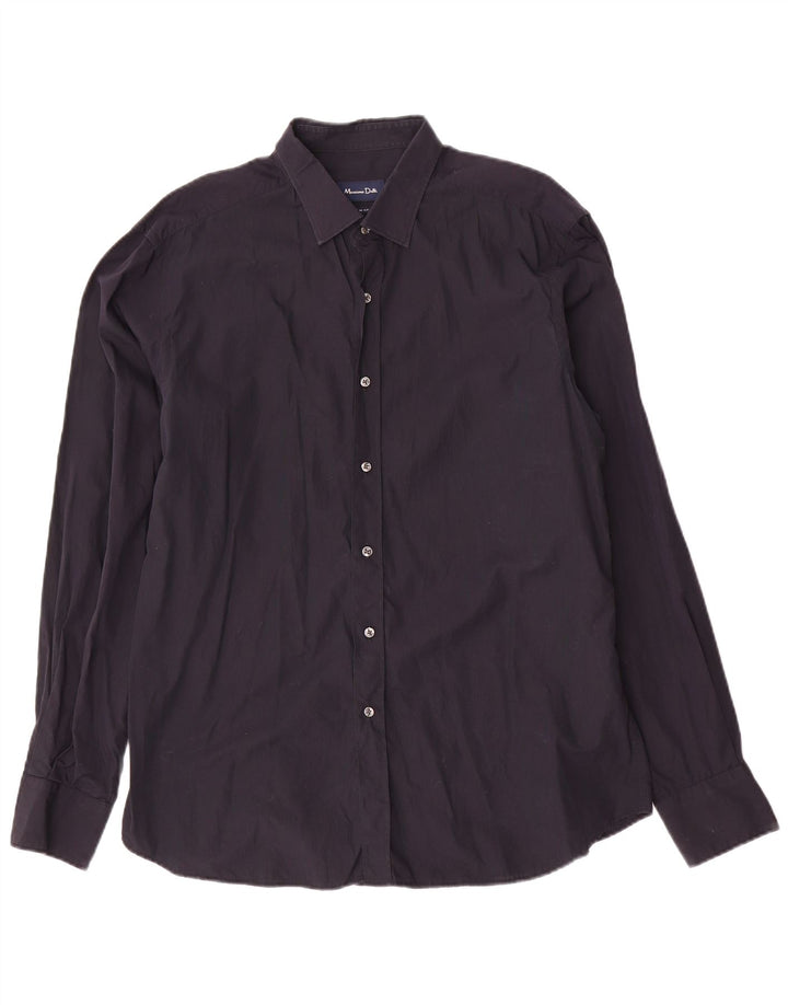 MASSIMO DUTTI Chemise Slim Fit XL Bleu Marine Coton Homme