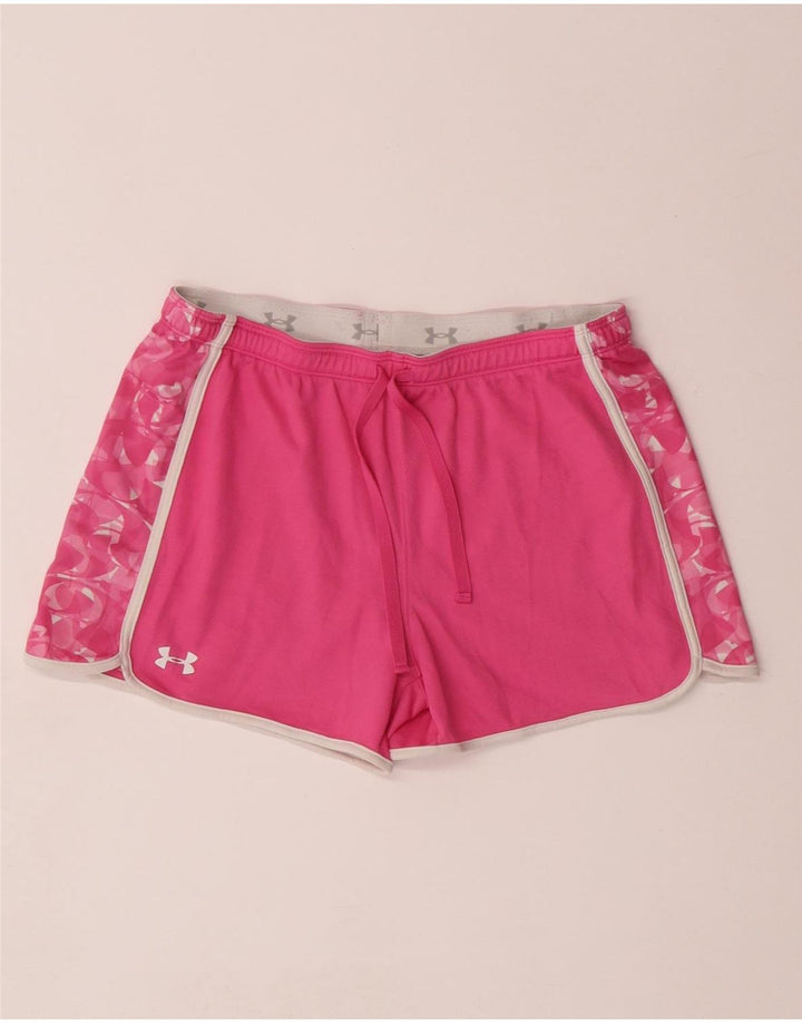 UNDER ARMOUR Short de sport Heat Gear pour femme UK 14 Rose moyen géométrique