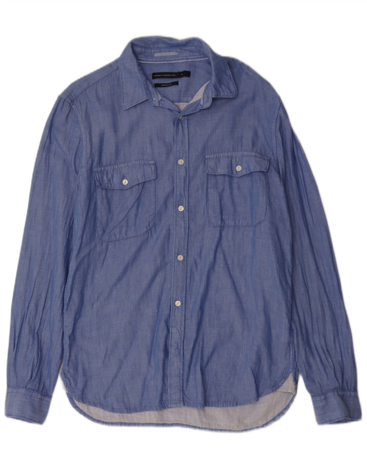 French Connection Chemise Regular Fit Homme Bleu Moyen Coton