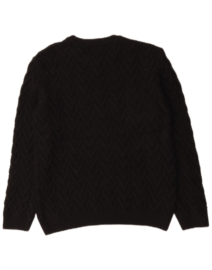Zara Pull ras du cou pour hommes, grand, acrylique noir