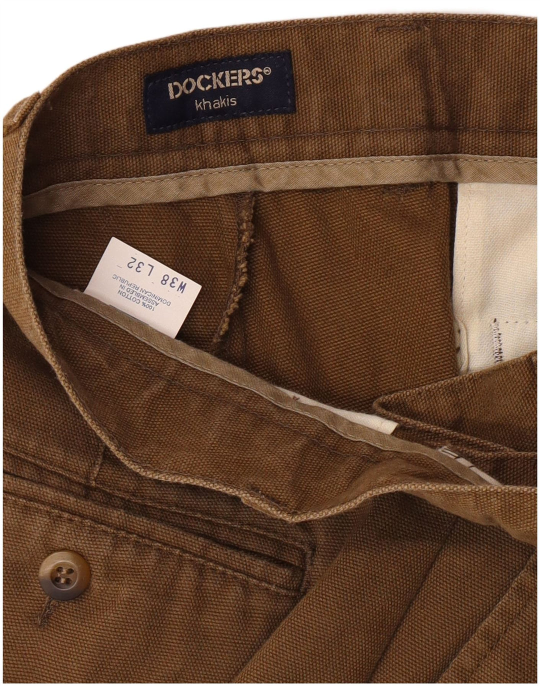Dockers Pantalon Chino Khakis Pegged Homme W38 L32 Beige Coton Classique