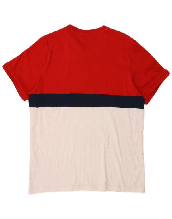 Adidas T-Shirt Homme Haut Large Rouge Colorblock Coton