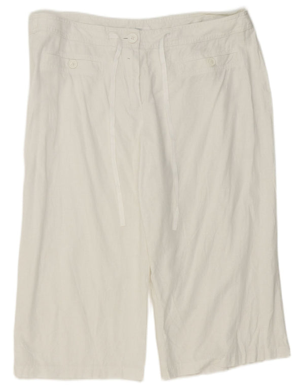 Marks & Spencer Bermuda pour femme UK 18 XL W38 Lin blanc