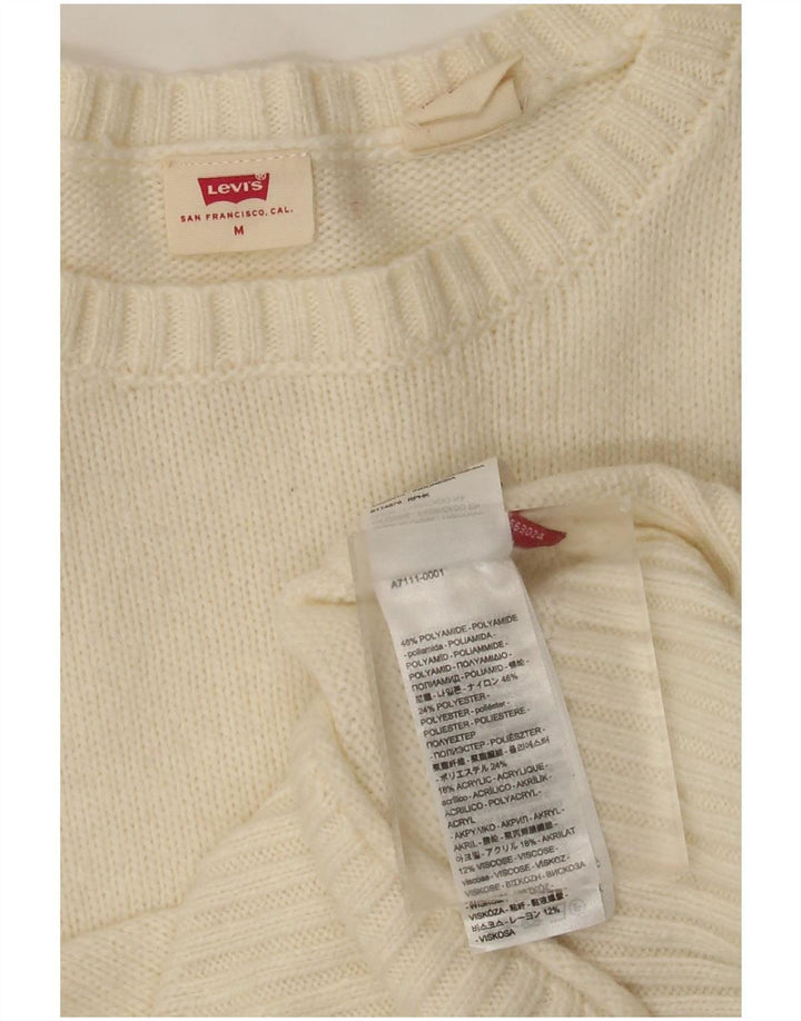 Levi's Pull Col Bateau Femme UK 12 Medium Off White Polyamide
