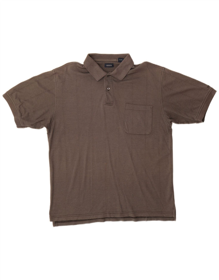 Izod Polo Homme Gris Moyen Coton