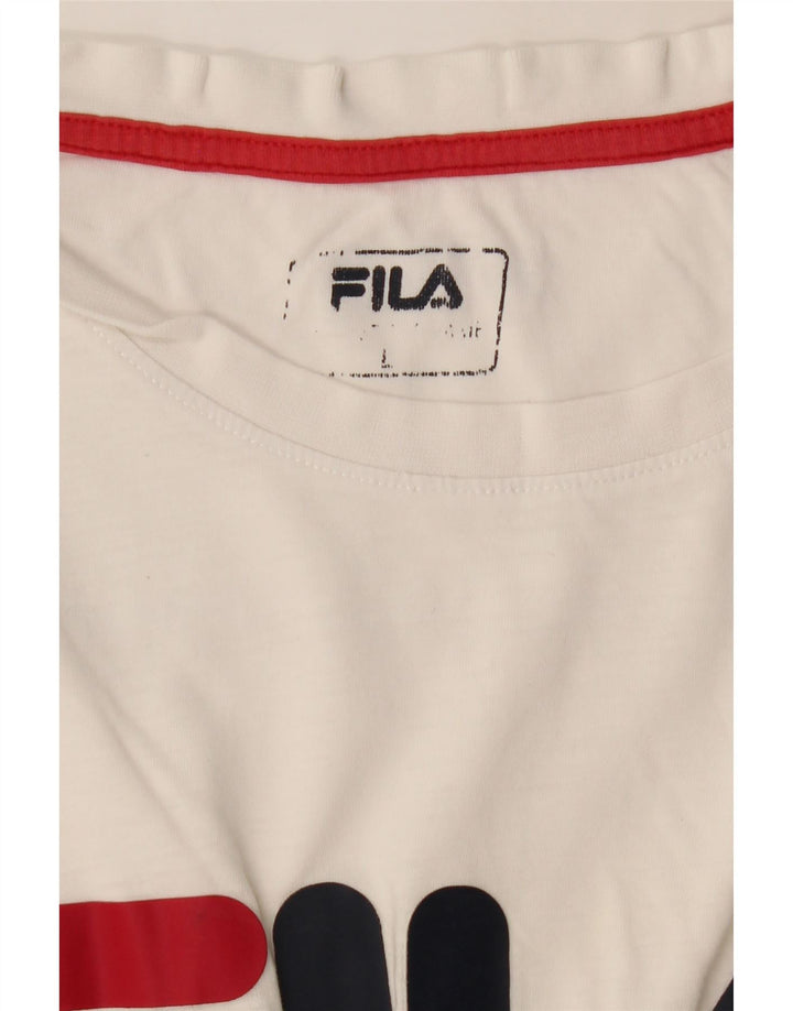 FILA T-Shirt Graphique Homme Grand Blanc