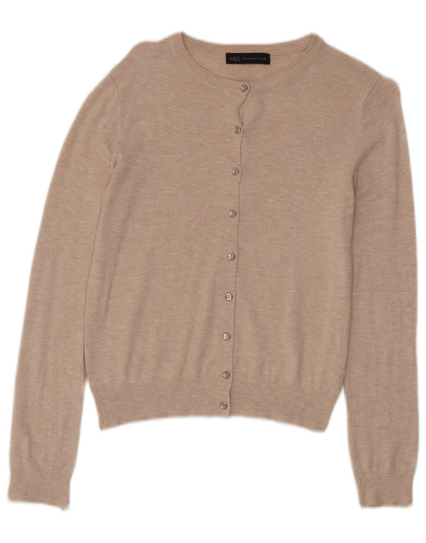 Marks & Spencer Pull Cardigan Femme UK 10 Petite Viscose Beige