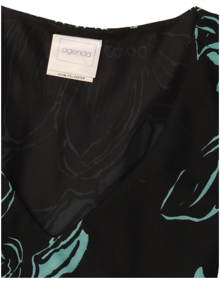 Agenda Femme Maxi Robe UK 44 Moyen Noir Floral Polyester