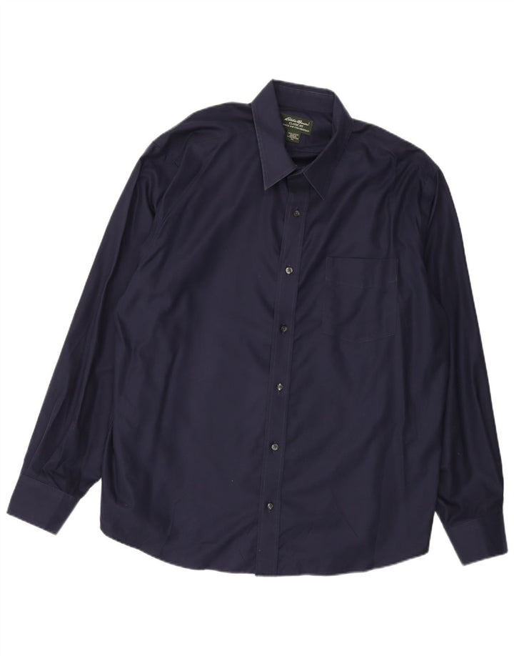 EDDIE BAUER Chemise Coupe Classique Homme XL Bleu Marine Coton