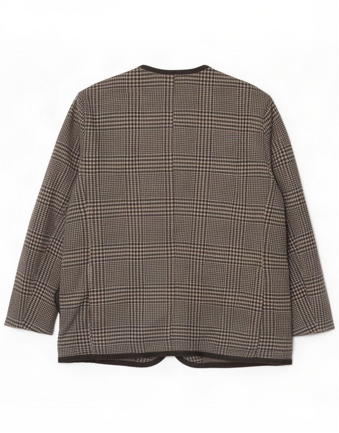 Veste blazer surdimensionnée à 4 boutons pour femme Vintage IT 43 gris moyen à carreaux