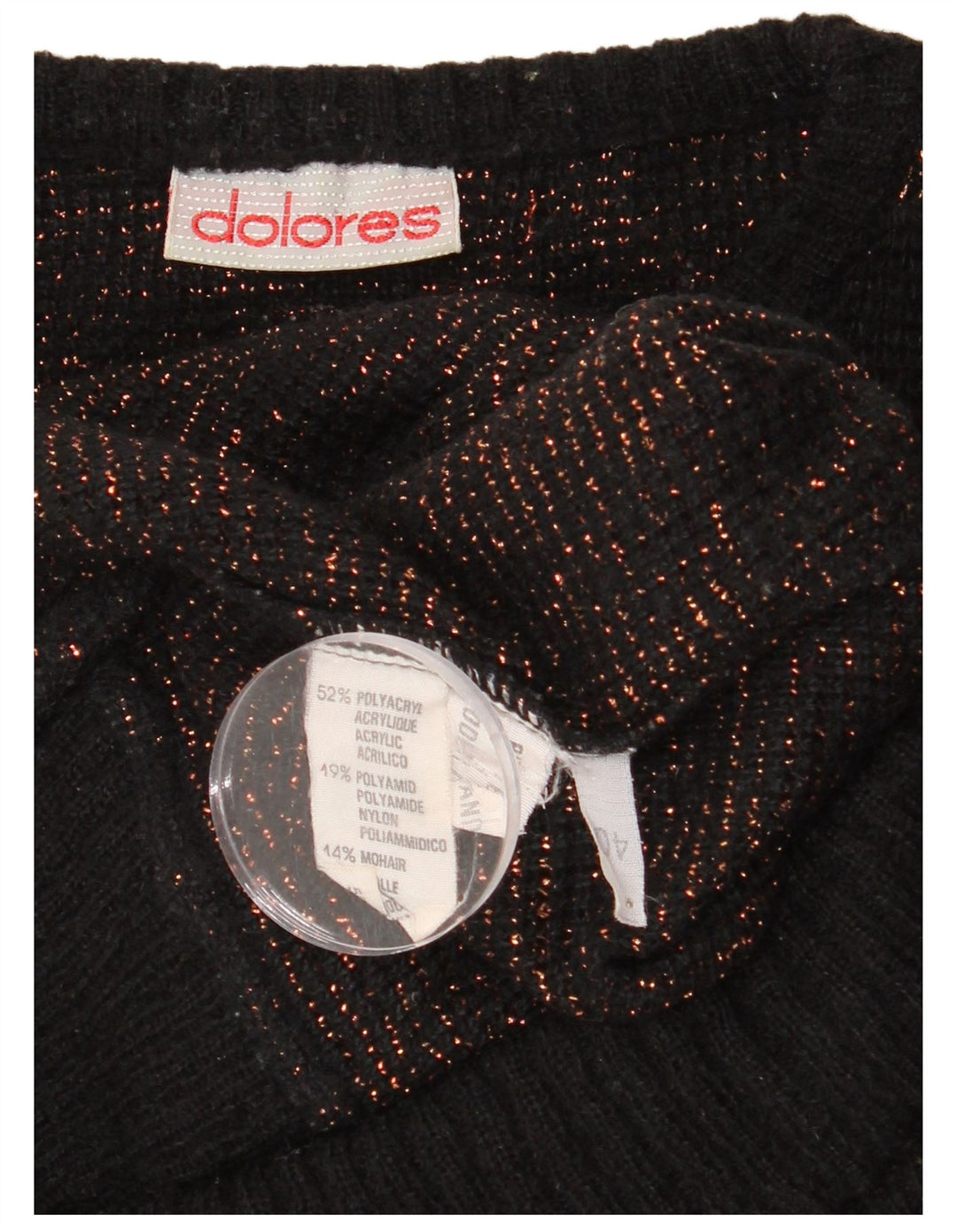 Dolores Pull à col bateau à motif abstrait pour femme EU 40 Noir moyen