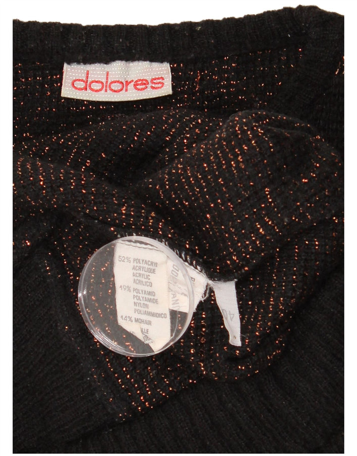 Dolores Pull à col bateau à motif abstrait pour femme EU 40 Noir moyen