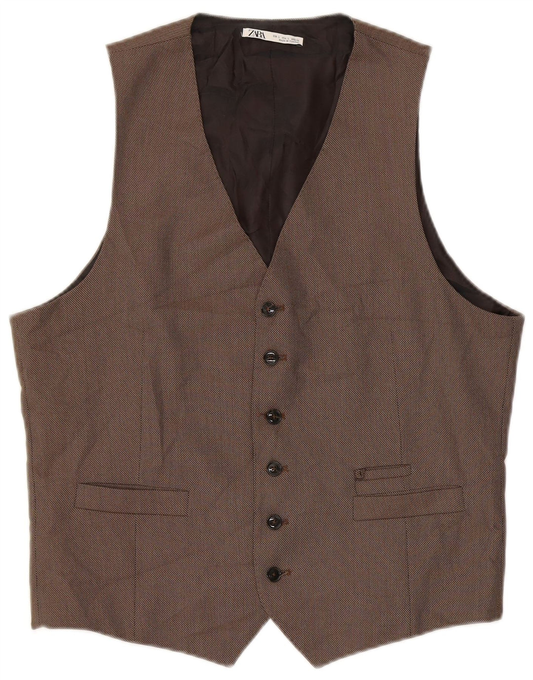 Zara Homme Gilet Large Gris Polyester