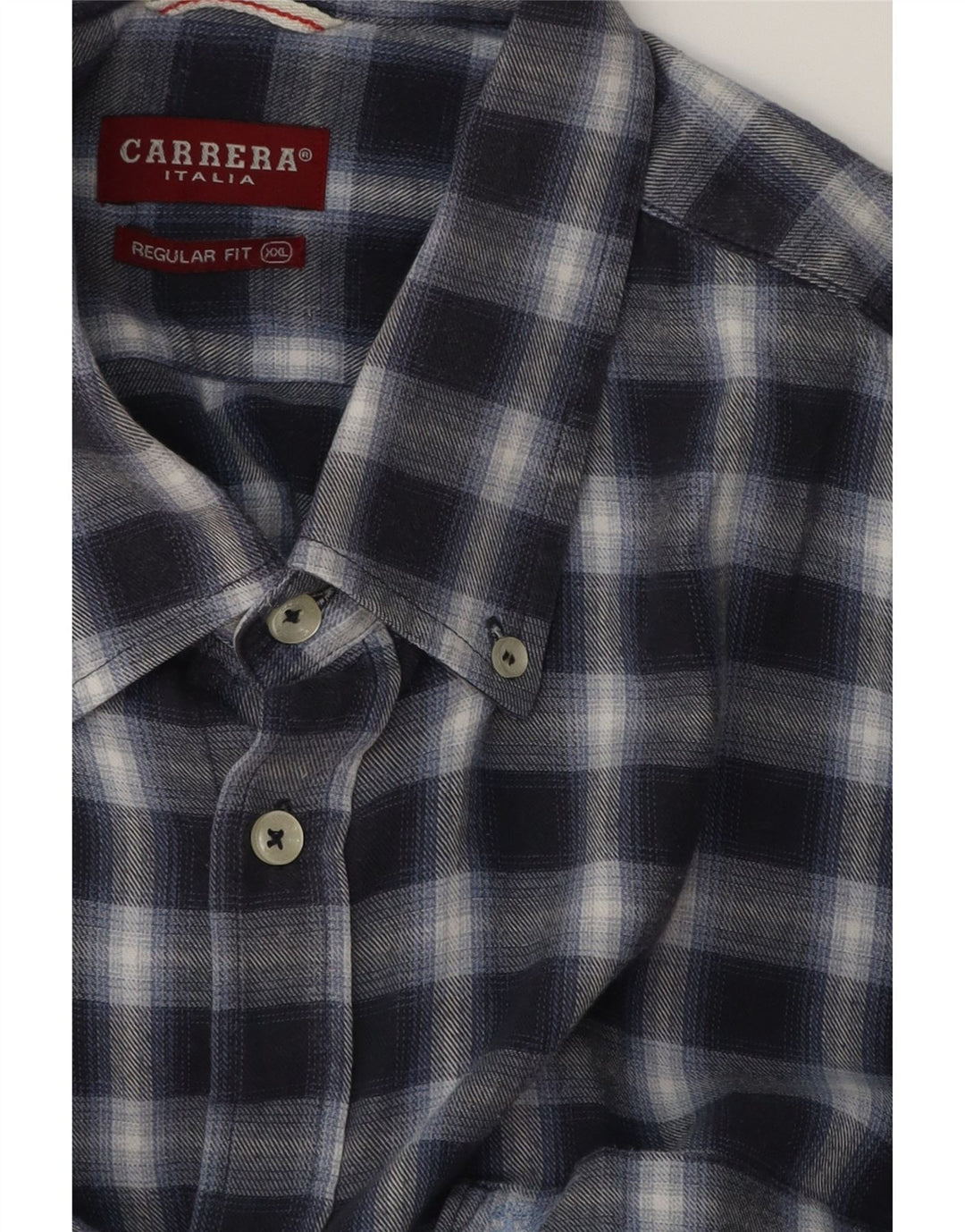 CARRERA Chemise en flanelle coupe classique pour homme 2XL Bleu marine à carreaux