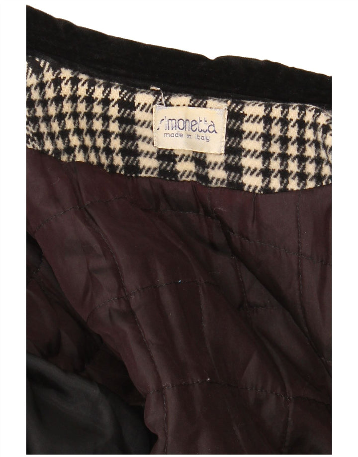 Simonetta Manteau Femme UK 14 Grand Pied-de-Poule Noir