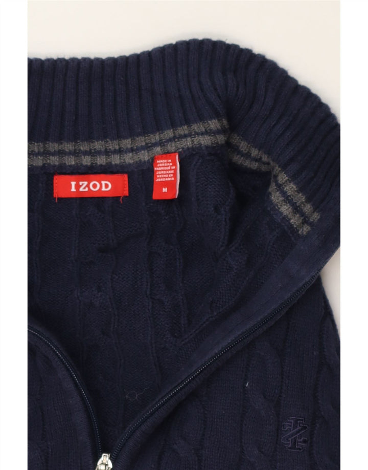 Izod Pull Col Zippé Homme Bleu Marine Moyen Coton