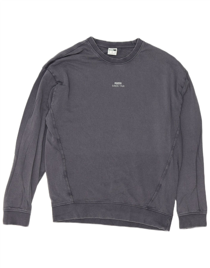 PUMA Mens Sweatshirt Jumper Medium Grey Cotton