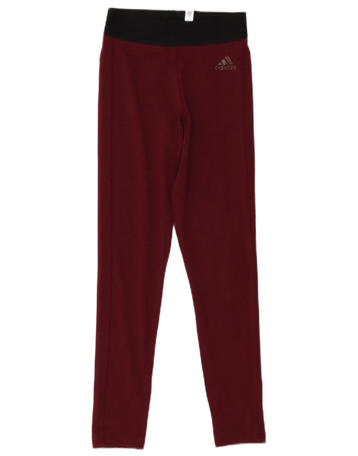 Adidas Leggings Femme UK 4/6 XS Coton Bordeaux