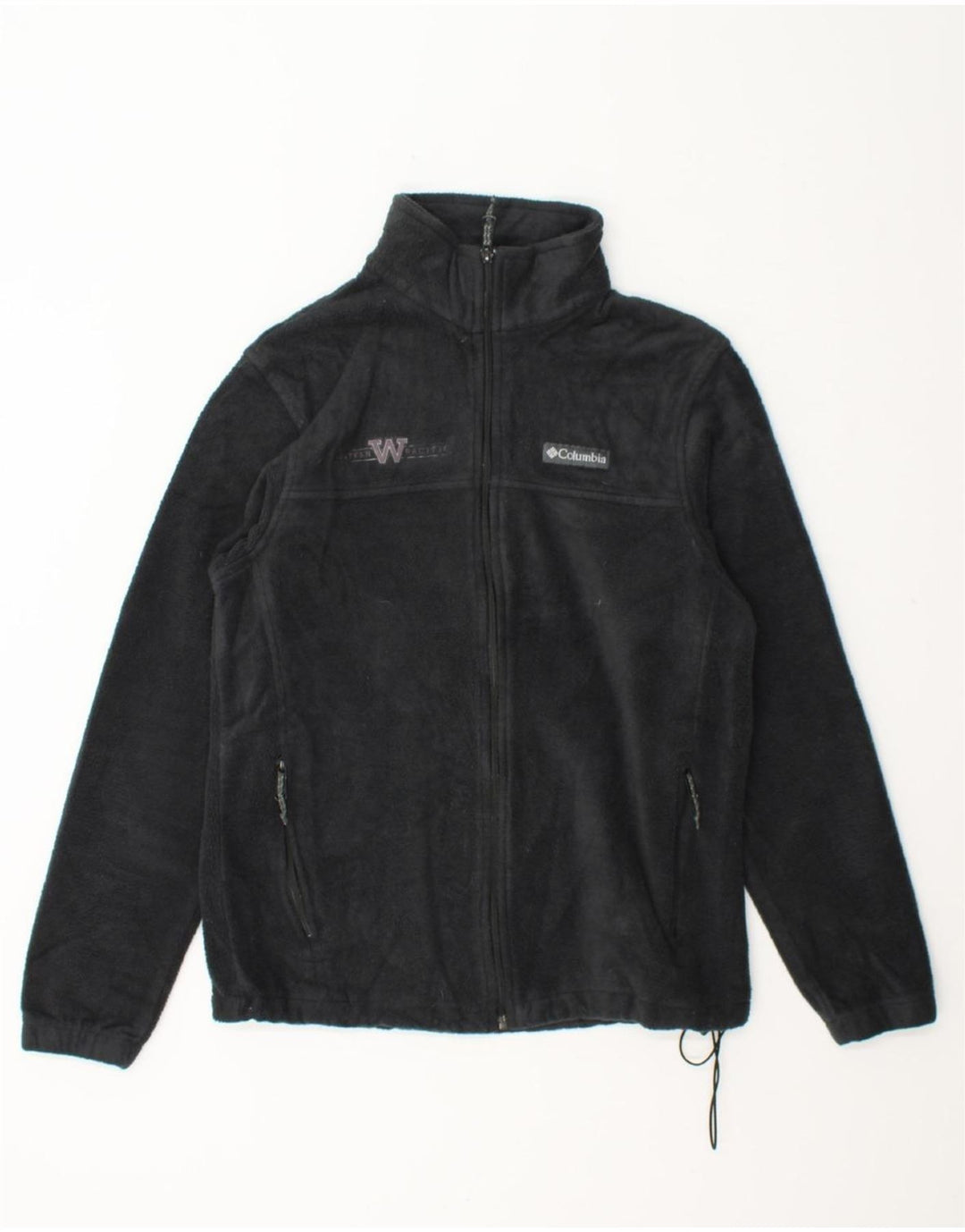 COLUMBIA Womens Fleece Jacket UK 14 Medium Black Polyester Vintage Columbia and Second-Hand Columbia from Messina Hembry 