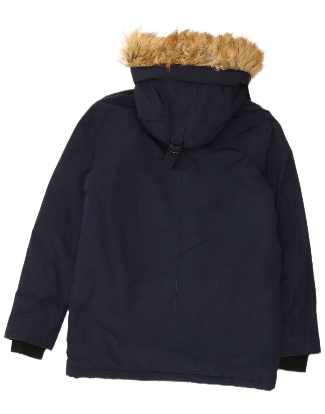 ZARA Parka à capuche pour homme UK 40 Large Bleu marine Polyester