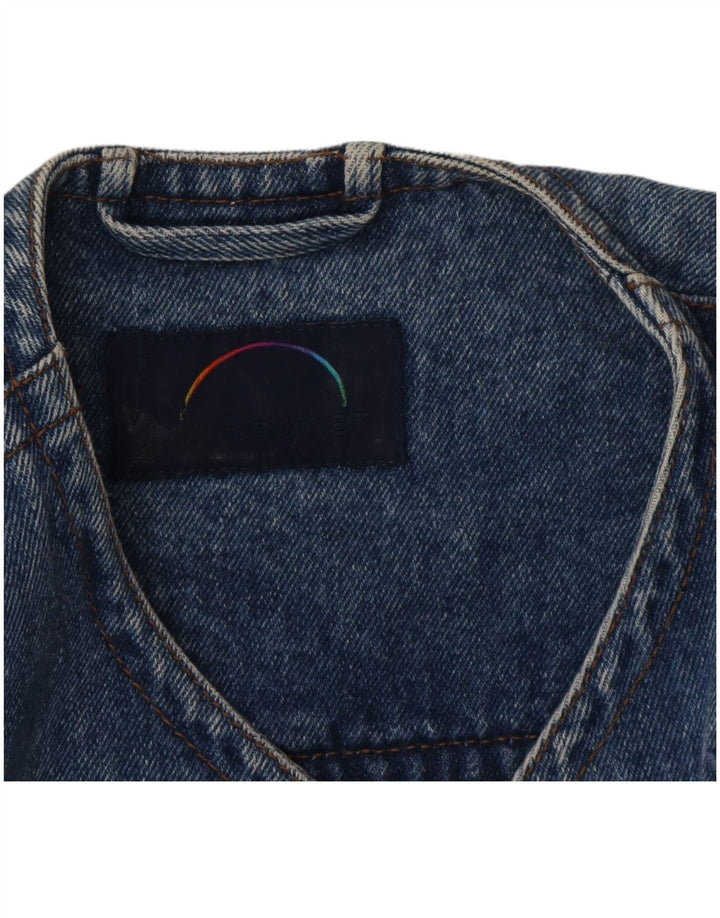 Bogner Womens Graphic Crop Denim Jacket UK 14 Bleu moyen années 90