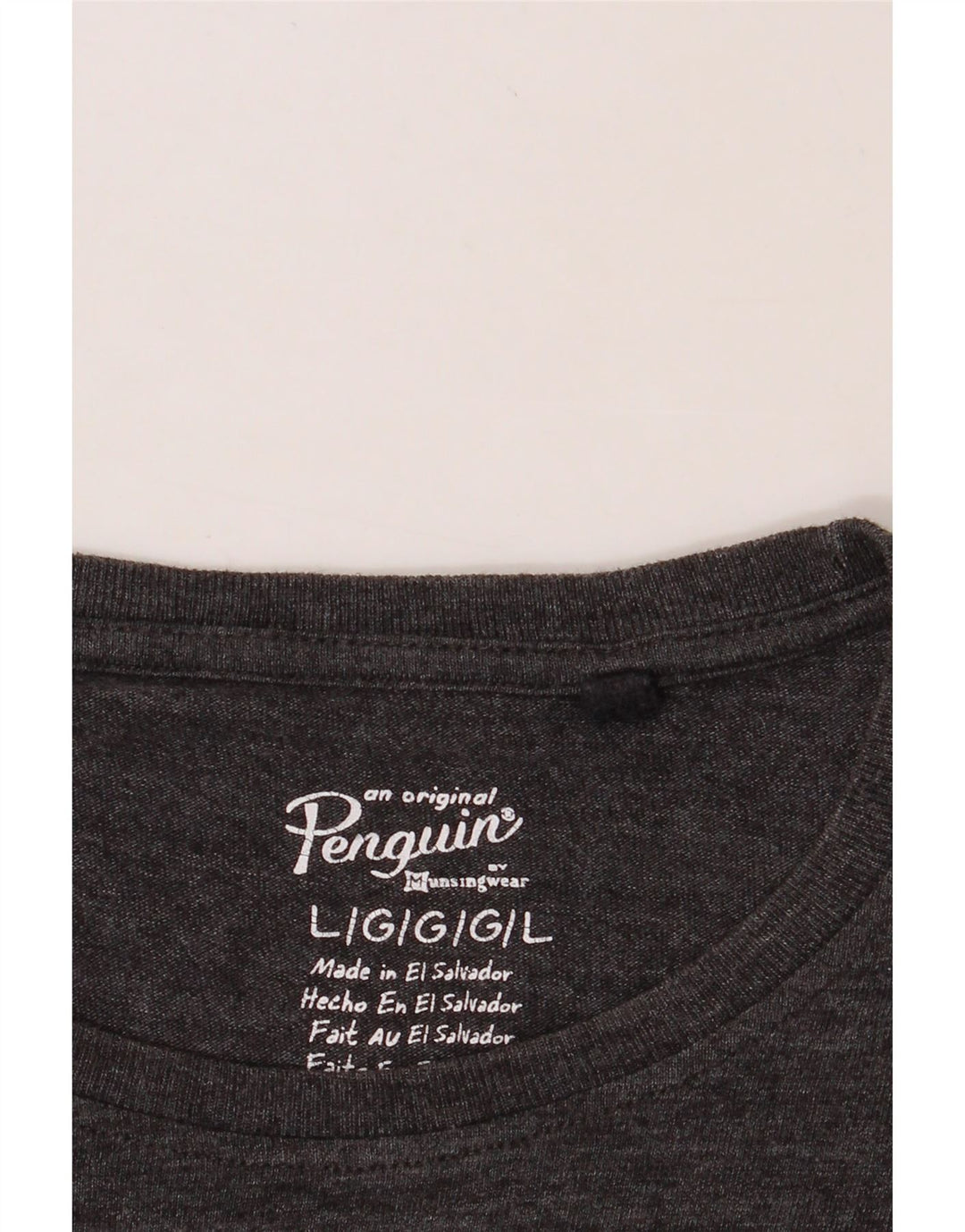 PENGUIN Mens Graphic T-Shirt Top Large Grey Animal Print Vintage Penguin and Second-Hand Penguin from Messina Hembry 