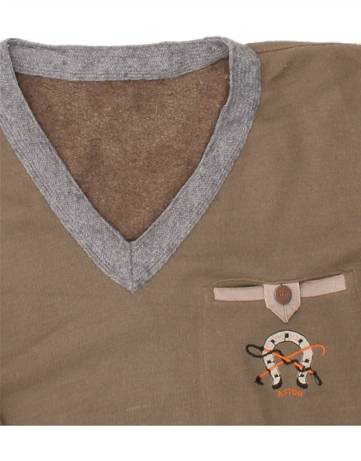 ASTOR Mens Sweatshirt Jumper Medium Brown Vintage Astor and Second-Hand Astor from Messina Hembry 