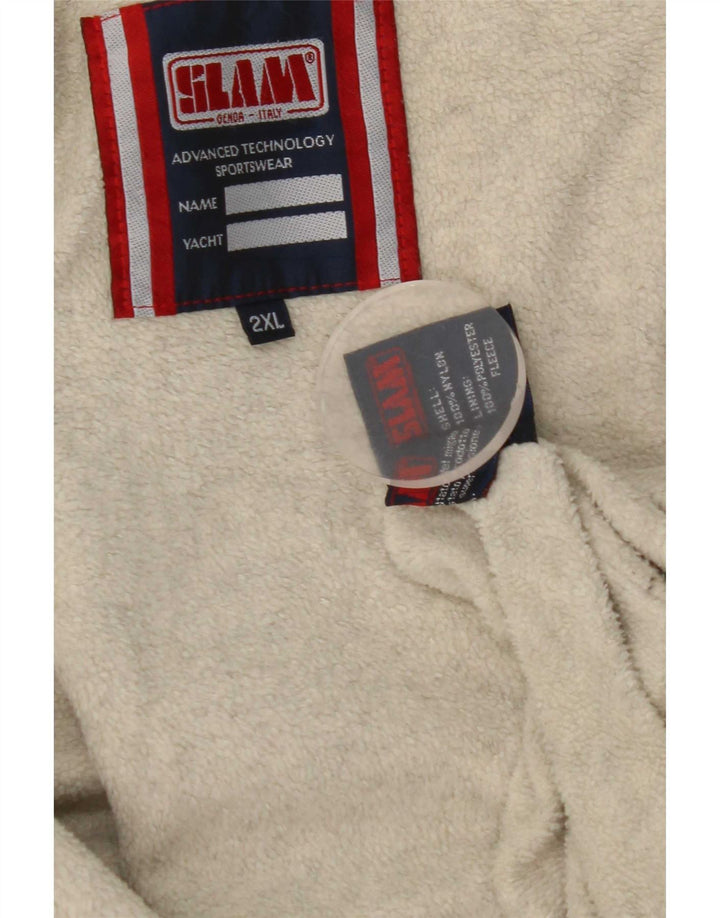 Slam Veste Bomber à Capuche Homme UK 44 2XL Blanc Cassé Nylon