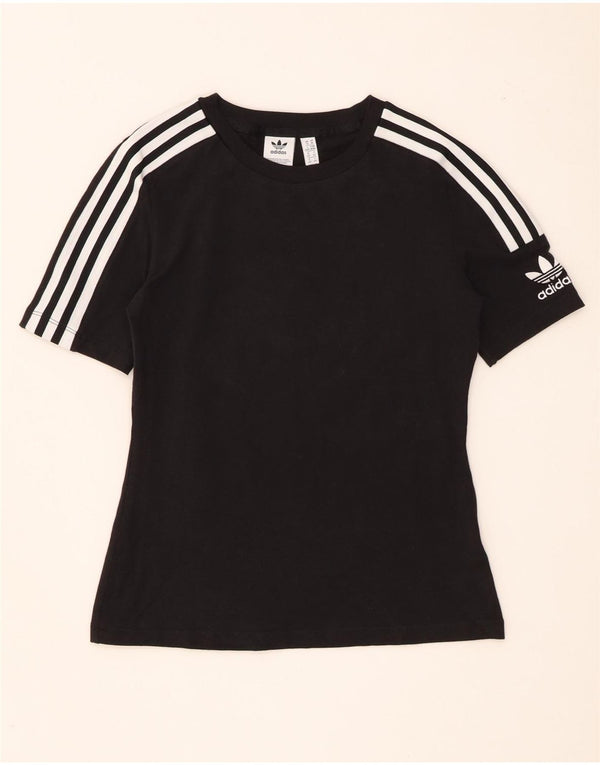 Adidas T-Shirt Femme Top UK 14 Coton Noir Moyen