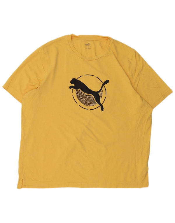 Puma T-shirt graphique pour homme 2XL Jaune Coton