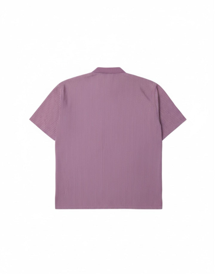 VINTAGE Mens Short Sleeve Pullover Shirt IT 42 Large Purple Striped Vintage Vintage and Second-Hand Vintage from Messina Hembry 
