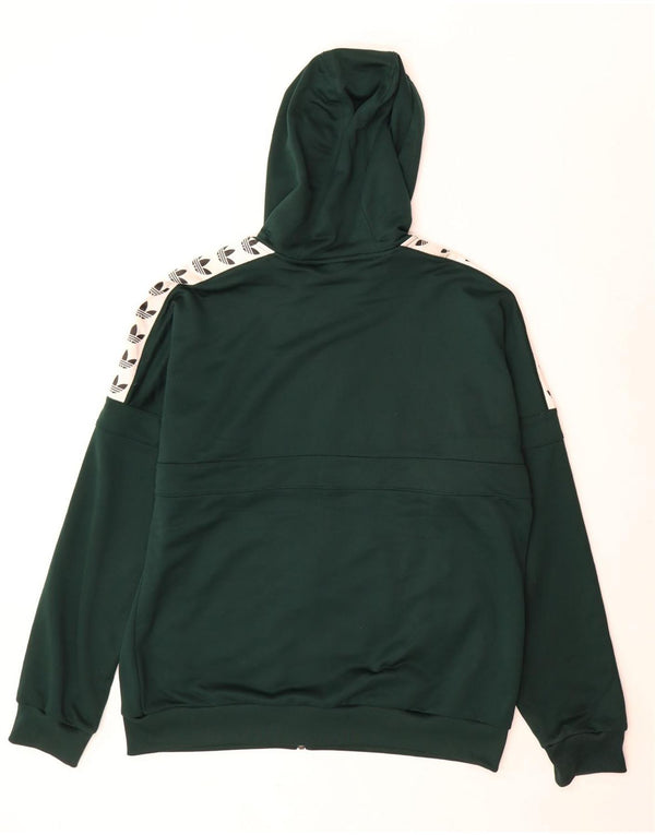 Adidas Pull à capuche zippé graphique pour homme Grand polyester color block vert