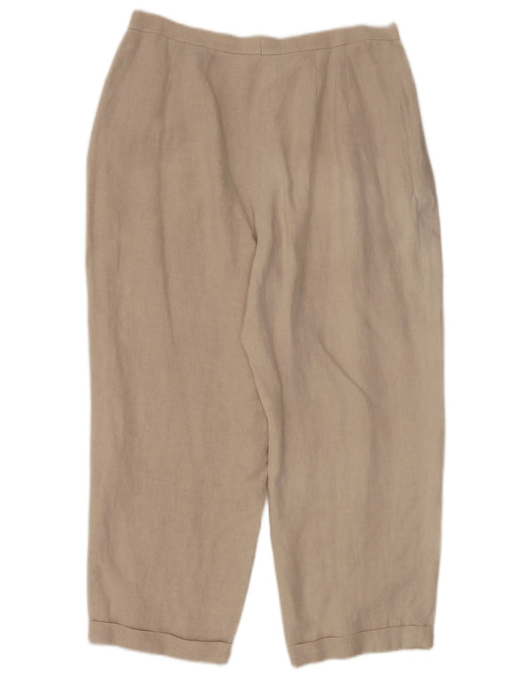 Marks & Spencer Pantalon court pour femme UK 18 XL W32 L25 Lin beige