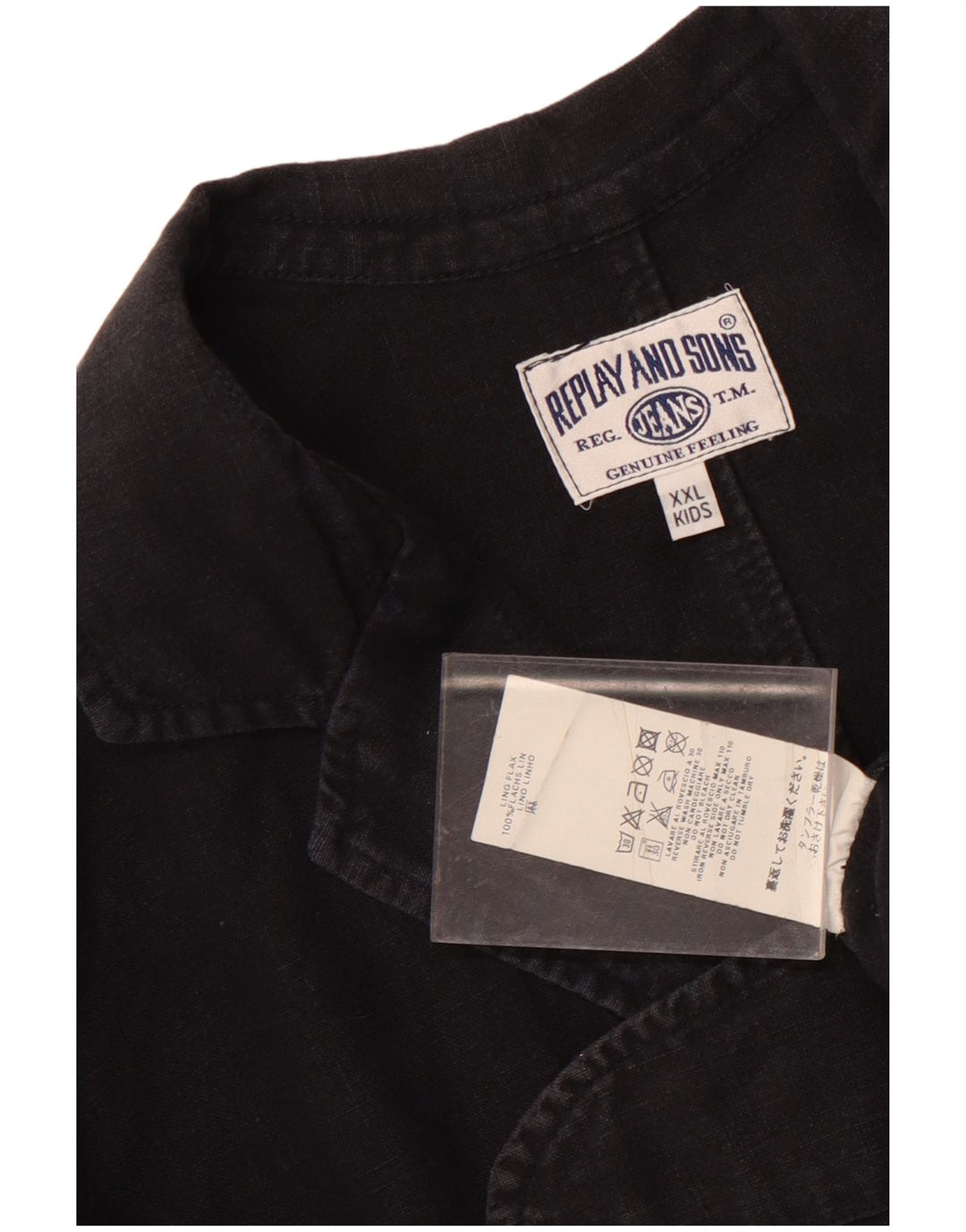 Replay and Sons Veste blazer 3 boutons pour garçon 15-16 ans 2XL Noir Lin