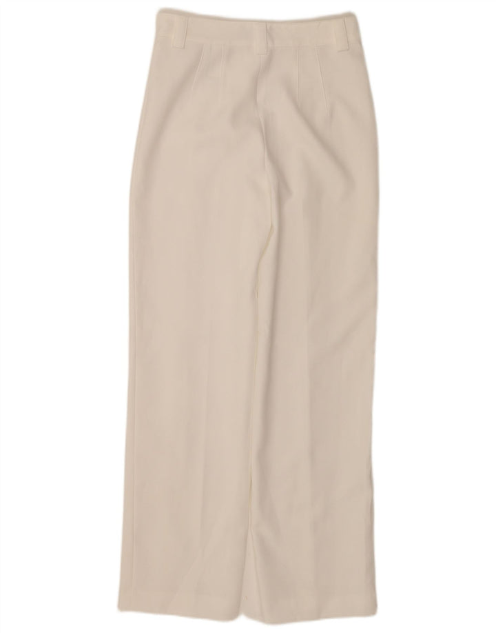 Zara Pantalon droit décontracté pour femme Petit W26 L32 Polyester blanc